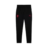 A.C. Milan - Pantalones de Entrenamiento con Bolsillos para niño, chándal de competición de Entrenamiento, Temporada 2025/2026, Producto Oficial, niño, Negro, 12 años
