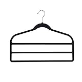 Pack de 5 Perchas de 3 alturas para pantalones, piel de melocotón negra