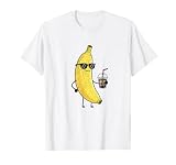 Café Helado Banana Doodle Divertido Camiseta