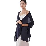 RIIQIICHY Chal de Gasa para Boda – Chal de Fiesta Azul Elegante,Bufanda mujer y fulares para Mujer, Pashmina de Verano, Perfecto para Primavera