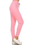 Leggings Depot Pantalones deportivos para mujer con bolsillos, pantalones | Tela de piel de melocotón, cintura con cordón, bolsillos laterales, para yoga, gimnasio, descanso, viajes