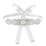 Amaxiu Cinturón de novia con strass y flores - Para novia - Para dama de honor - Cristal - Para vestido de novia, Talla única