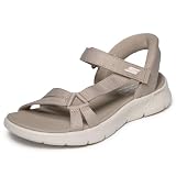 Skechers Mujer Go Walk Flex Sandal Illuminate Slip-In ENTRENADOR, Taupe Textile, 39 EU
