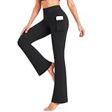 HYCOPROT Pantalones Yoga Bootcut Mujer con Bolsillos Cintura Alta Leggings | Suaves, Opacos, Transpirables, Control Abdomen, Stretch 4 vías, Acampanados, Elásticos, Cómodos, Ligero, para Correr Ocio