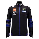Sudadera con cremallera completa Team Replica Monster Energy Yam Moto GP para hombre, Negro , L