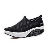 Sandalias para Mujer Malla Zapatos para Caminar Zapatillas De Deporte Talla 35-42 Respirado Ligero Deporte Running Zapatillas Sacudir Casual Zapatos de Deporte Mocasines Negros Verano,Negro Talla 38