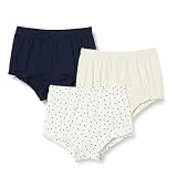 Amazon Essentials Pantalones cortos bombachos de algodón Bebé Niña, Pack de 3, Avena Mezcla/Azul Marino/Lunares, 6-9 meses