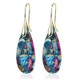 Pendientes de Piedra Curativa, Mujer Piedra Natural Colgantes Estilo Bohemio Vintage, Amuleto protector Gema Natural, para Mujer