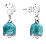 Dada Gioielli Pendientes de Mujer Campana Capri Turquesa Rosa Azul | Esmalte de nácar, Trébol de cuatro hojas
