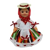 Folk Artesanía Muñeca Regional colección de 15 cm con Vestido Regional típico Canaria (Pueblo) Islas Canarias España.