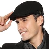 Superora - Gorra plana para hombre (plana, para otoño e invierno) | Sombrero con Visera,Newsboy Cap,Ajustable,Color Liso, Espiga,a Cuadros