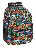 Safta GRAFFITI COLORS - Mochila Escolar Infantil, Ideal para Niños de Diferentes Edades, Cómoda y Versátil, Calidad y Resistencia, 32x15x42 cm