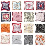 HBselect 16 pcs Pañuelos Cuello Mujer,Bufanda Cuadrada Paqueña Multicolor Para Mujer